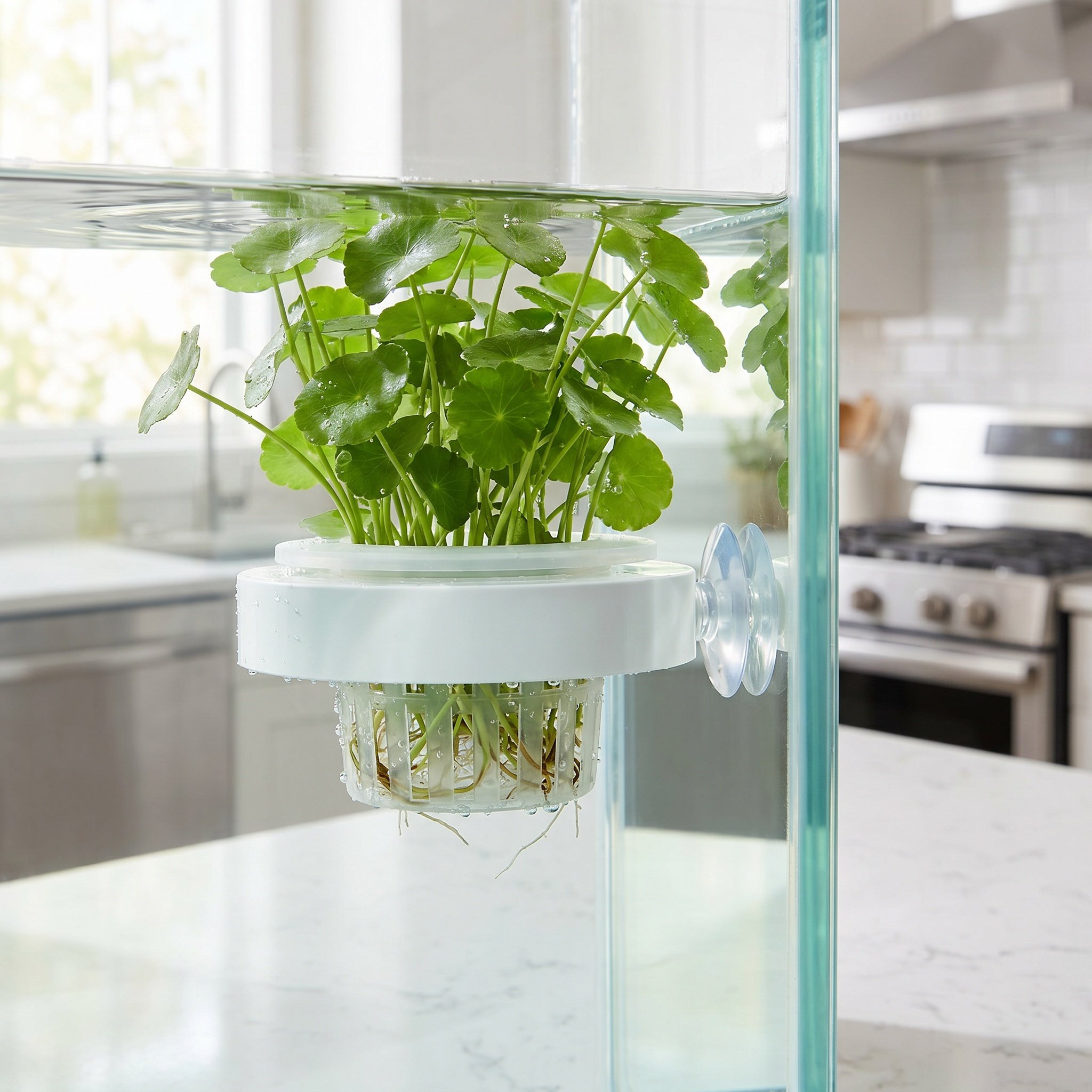Aquarium Plants - 4 Stück schwimmende Aquarium-Pflanzenkörbe, Kunststoff-Behälter für