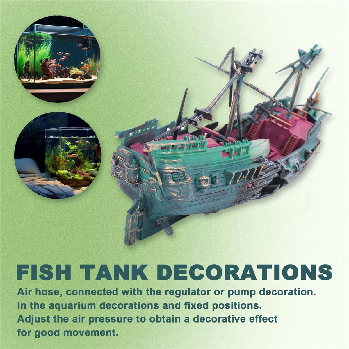 【ABFS】Großes Aquarium-Schiffsw – Aquarium Decor Bewertung und Preis