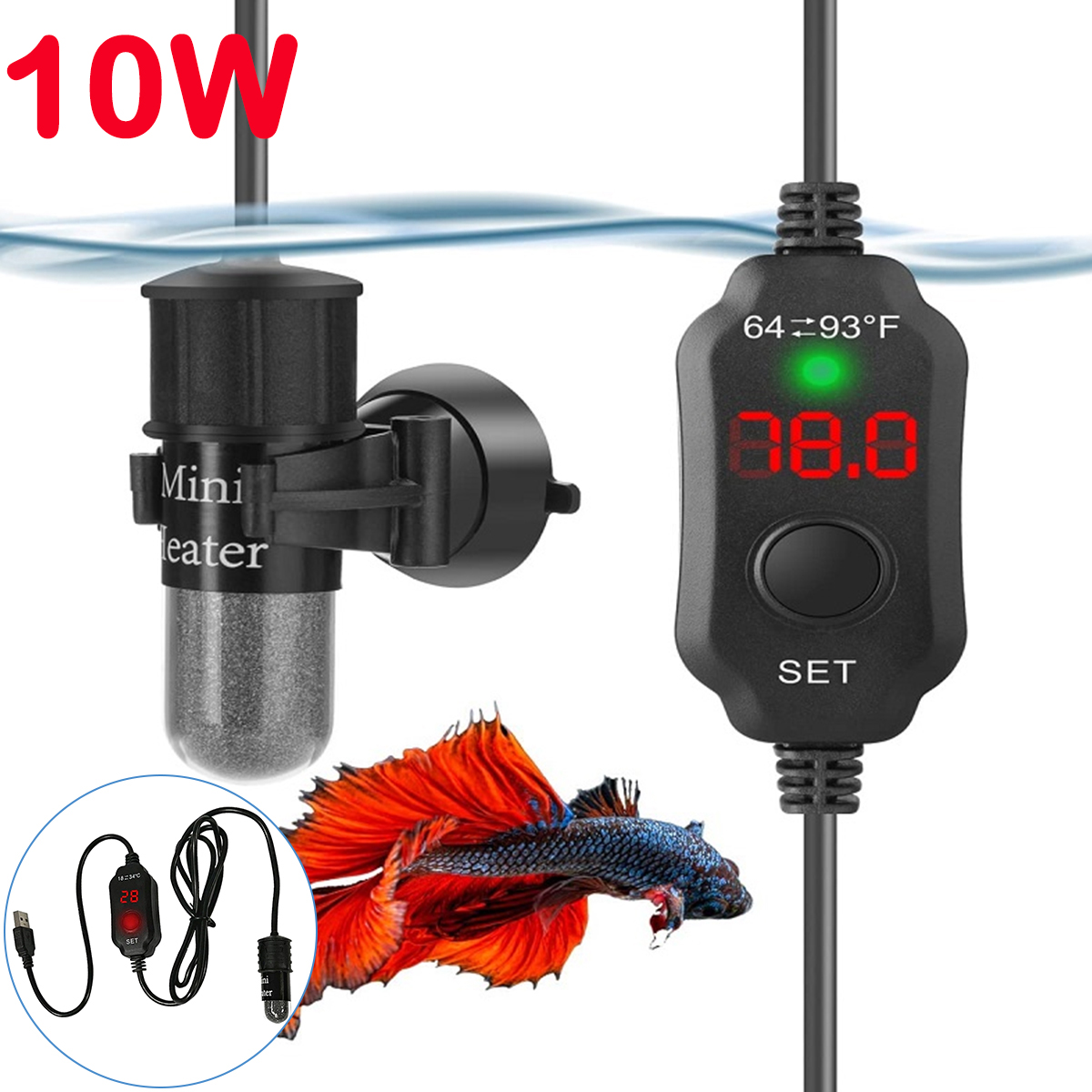 10 W verstellbarer Aquarium-He – Fish Tank Heater Bewertung und Preis
